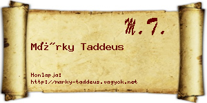 Márky Taddeus névjegykártya